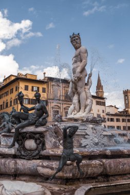 Neptün Çeşmesi, piazza della signoria, florence, İtalya