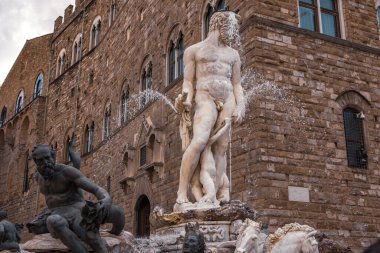 Neptün Çeşmesi, piazza della signoria, florence, İtalya