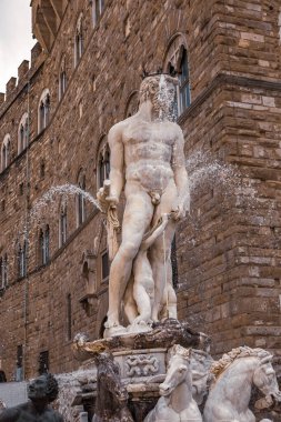 Neptün Çeşmesi, piazza della signoria, florence, İtalya