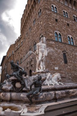 Neptün Çeşmesi, piazza della signoria, florence, İtalya