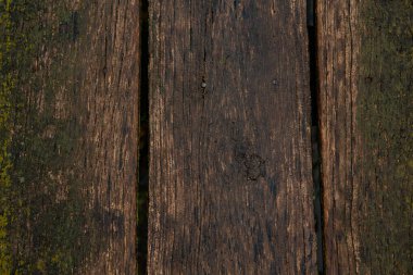 Eski ahşap kaplama arka plan, yüzey eski doğal renkli ahşap, üst manzara. Tahıl tablosu yüzeyi.