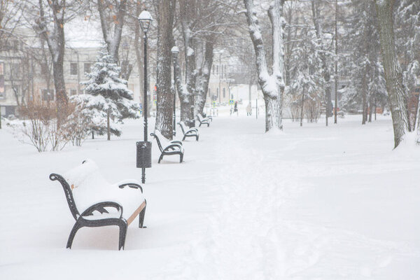 Beautiful winter in Chisinau, the capital of the Republic of Moldova