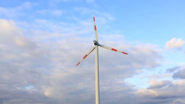 Wind Turbine Background Blue Sky Clean Renewable Energy Electric Power — Stock Video