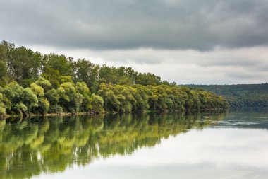 Moldova Cumhuriyeti 'ndeki tipik bir köy manzarası, yuvarlanan tepeler, verimli tarım arazileri ve kırsal ev kümeleriyle karakterize edilen sakin ve pitoresk bir manzaradır..