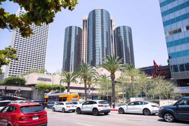 Amerika Birleşik Devletleri 'nin ünlü Los Angeles şehrinde güzel şehir manzarası