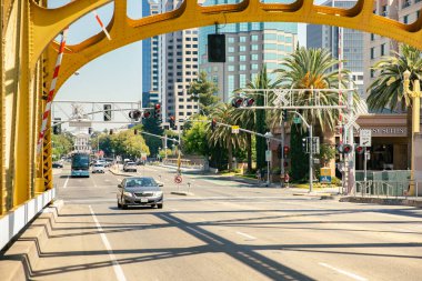Amerika Birleşik Devletleri 'nin ünlü San Francisco şehrindeki güzel şehir manzarası..