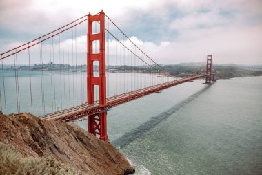 Amerika Birleşik Devletleri 'nin ünlü San Francisco şehrindeki güzel şehir manzarası..