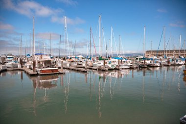 Amerika Birleşik Devletleri 'nin ünlü San Francisco şehrindeki güzel şehir manzarası..