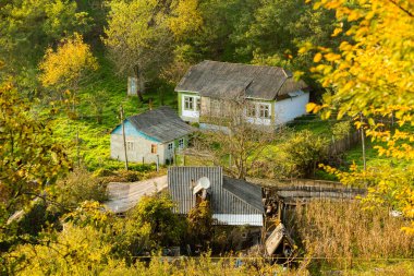 Moldova Cumhuriyeti 'nden güzel bir manzara. Avrupa 'nın yeşil doğası. Kırsal ekolojik turizm.