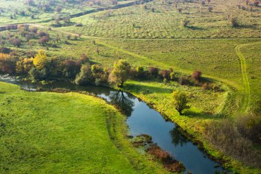 Moldova Cumhuriyeti 'nden güzel bir manzara. Avrupa 'nın yeşil doğası. Kırsal ekolojik turizm.