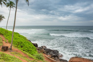 Hint Okyanusu sahilinde sörf tahtaları. Sri Lanka 'da sörf.