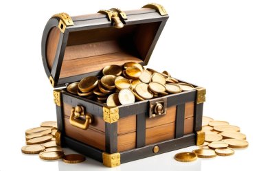 Zenginliğin, hayallerin ve başarının sembolü olarak bir yığın altın. Üretici yapay zeka 