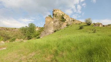 Yazın Moldova Cumhuriyeti 'nden güzel doğa manzarası. Doğu Avrupa 'da köy hayatı