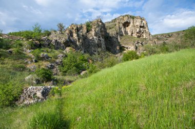 Moldova Cumhuriyeti Köy ve Tarlaları ile Yaz Manzarası. Moldova 'da Pastoral Manzara ve Huzurlu Doğa Sahnesi.