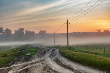 Moldova Cumhuriyeti 'nde güzel ve yeşil doğa manzarası. Moldova 'nın köylerinde inanılmaz yeşil. Yaz en güzel mevsim..