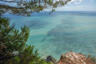 Güney İtalya 'daki Ancona şehrinin güzel bir manzarasına sahip fotoğraf.