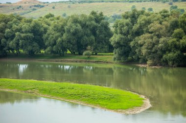 Moldova Cumhuriyeti 'nde yaz boyunca güzel kırsal doğaya sahip güzel bir manzara.