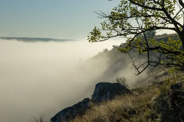 Moldova Cumhuriyeti 'nin Manzarası Sabah Sisi, Puslu Kırsal Görüş