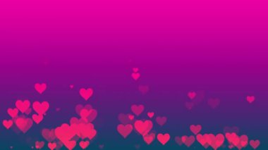 Pink hearts floating on gradient background for greetings of Valentine day, anniversary, wedding anniversary seamless loop