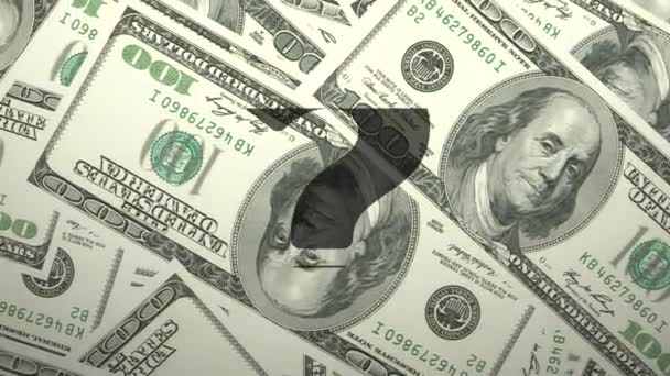 Dalende Dollar Bankbiljet Vraag Mark Financiële Crisis Concept — Stockvideo