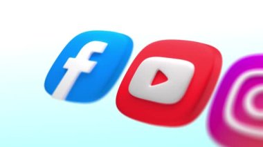 Sosyal medya devleri Facebook Youtube Instagram Tiktok simge canlandırma hareketi