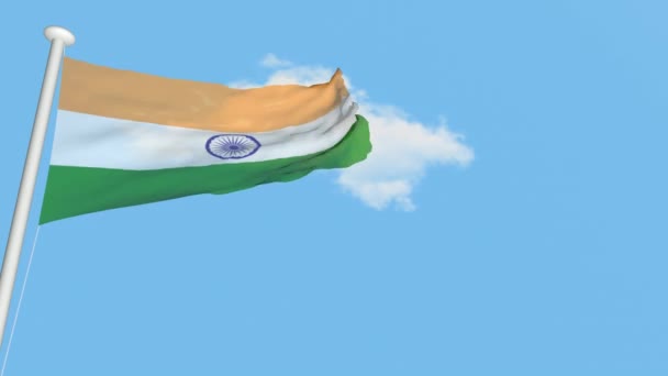 Bandeira Indiana Acenando Animação Conceito Agosto Dia Independência Dia República — Vídeo de Stock