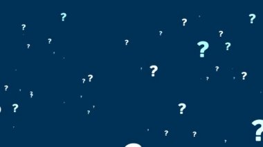 Soru işareti popping time remap animasyon mavi gradyan arkaplan