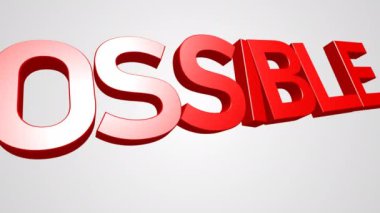 İmkânsız, 3B metin canlandırma motivasyonu kırmızı ve yeşil olabilir.