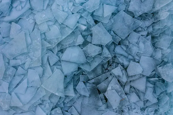Aerial View Piled Ice Floes Lake Balaton Fonydliget Hungary Abstract Stock Photo