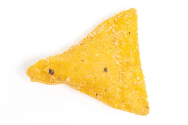 Crispy Corn Tortilla Nachos Chips Isolated White Background Clipping Path Stock Picture