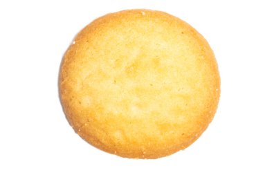 Danimarka tereyağlı kurabiyeler ülke tarzı kurabiye üst görünümü beyaz arkaplan kırpma yolunda izole