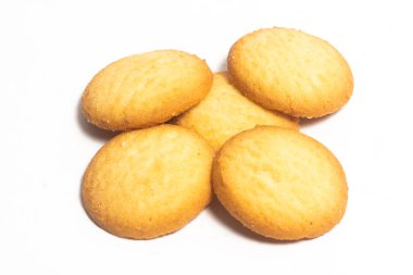 Danimarka usulü kurabiye grubu beyaz arkaplan kırpma yolunda izole edildi