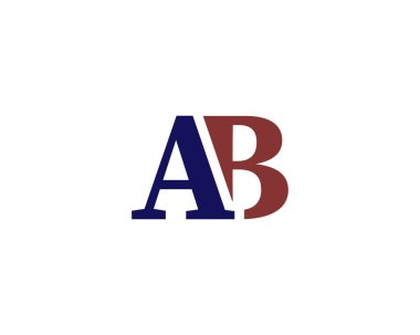 AB Logo tasarım vektör şablonu.