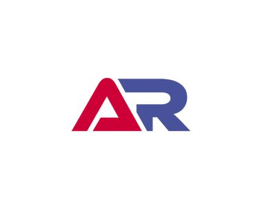 AR Logo tasarım vektör şablonu. AR