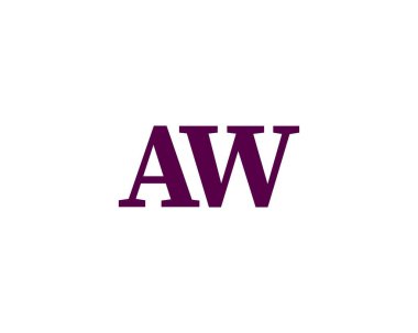 AW Logo tasarım vektör şablonu. AW