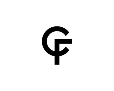 CF Logo tasarım vektör şablonu. CF