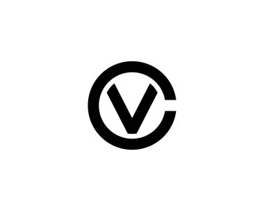 CV VC Logo tasarım vektör şablonu.