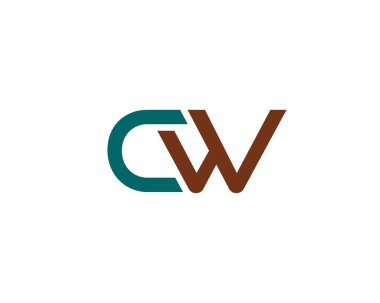 CW logo tasarım vektör şablonu. CW