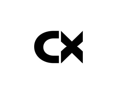 CX Logo tasarım vektör şablonu. CX
