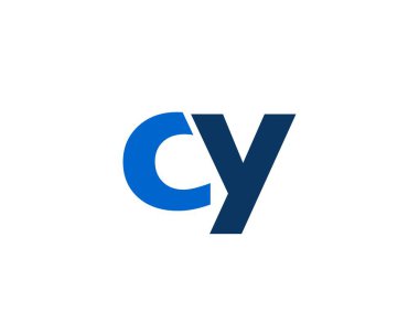 CY Logo tasarım vektör şablonu. CY