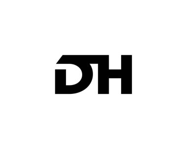 DH logo tasarım vektör şablonu. DH