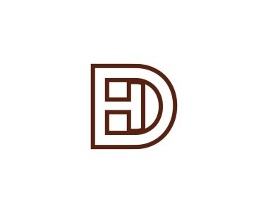 DH HD logo tasarım vektör şablonu