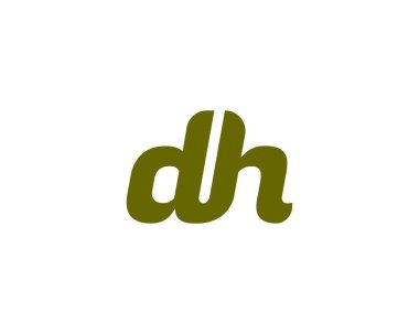 DH logo tasarım vektör şablonu. DH