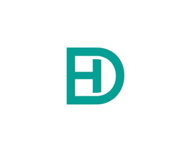 DH HD logo tasarım vektör şablonu