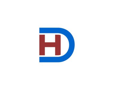 DH HD logo tasarım vektör şablonu