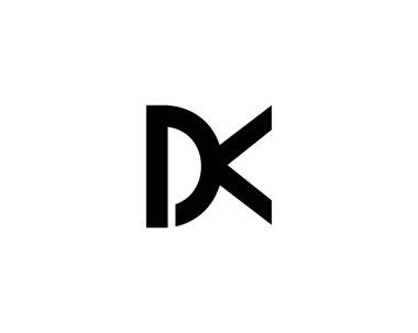 DK logo tasarım vektör şablonu. DK