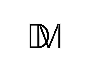 DM logo tasarım vektör şablonu. DM