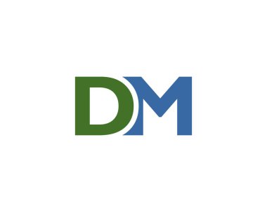 DM logo tasarım vektör şablonu. DM