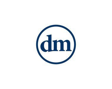 DM logo tasarım vektör şablonu. DM