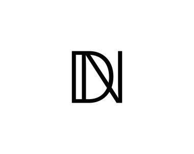 DN logo tasarım vektör şablonu. DN